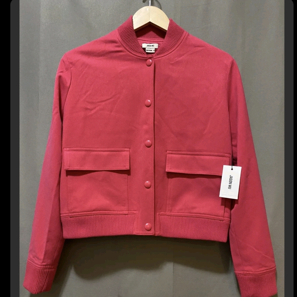 Hot pink Jason Wu baseball style jacket NWT